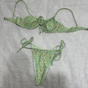 SHEIN Green Floral Bikini Set